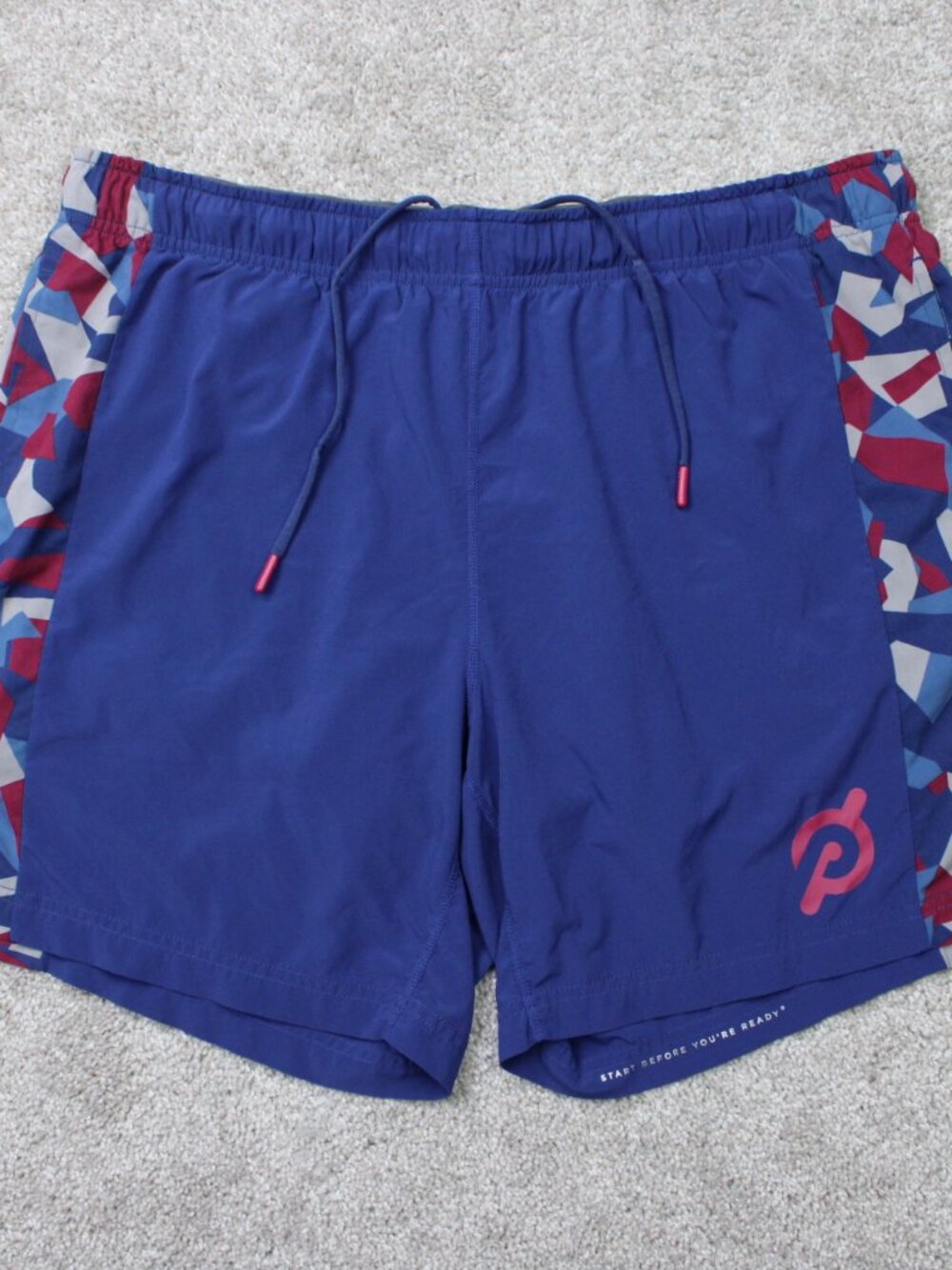 Four Laps x Peloton Shorts Mens XL Blue Bolt 7" Performance Lined Athletic Gym